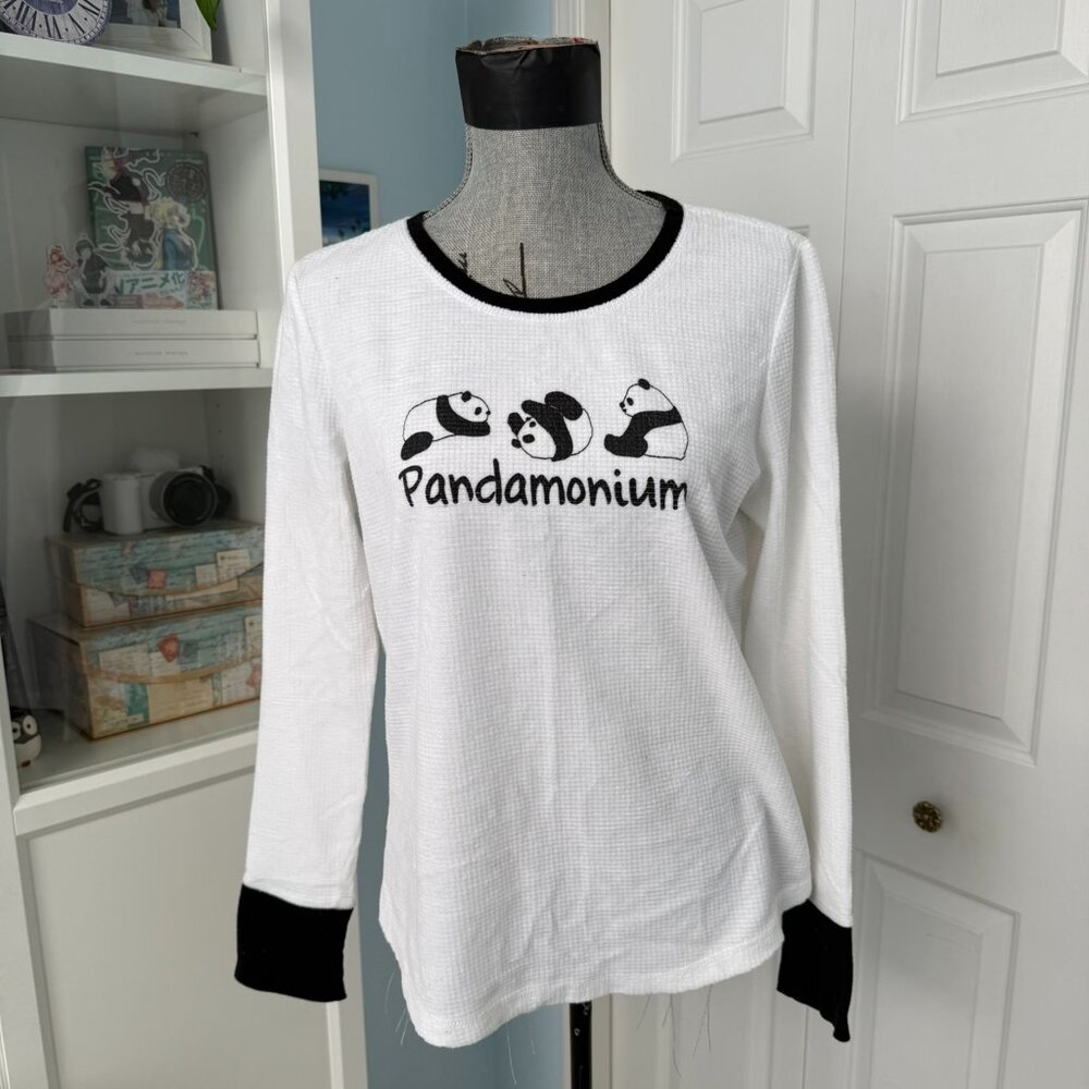 La Vie en Rose Panda PJ Set – Size M (Top & Bottoms)